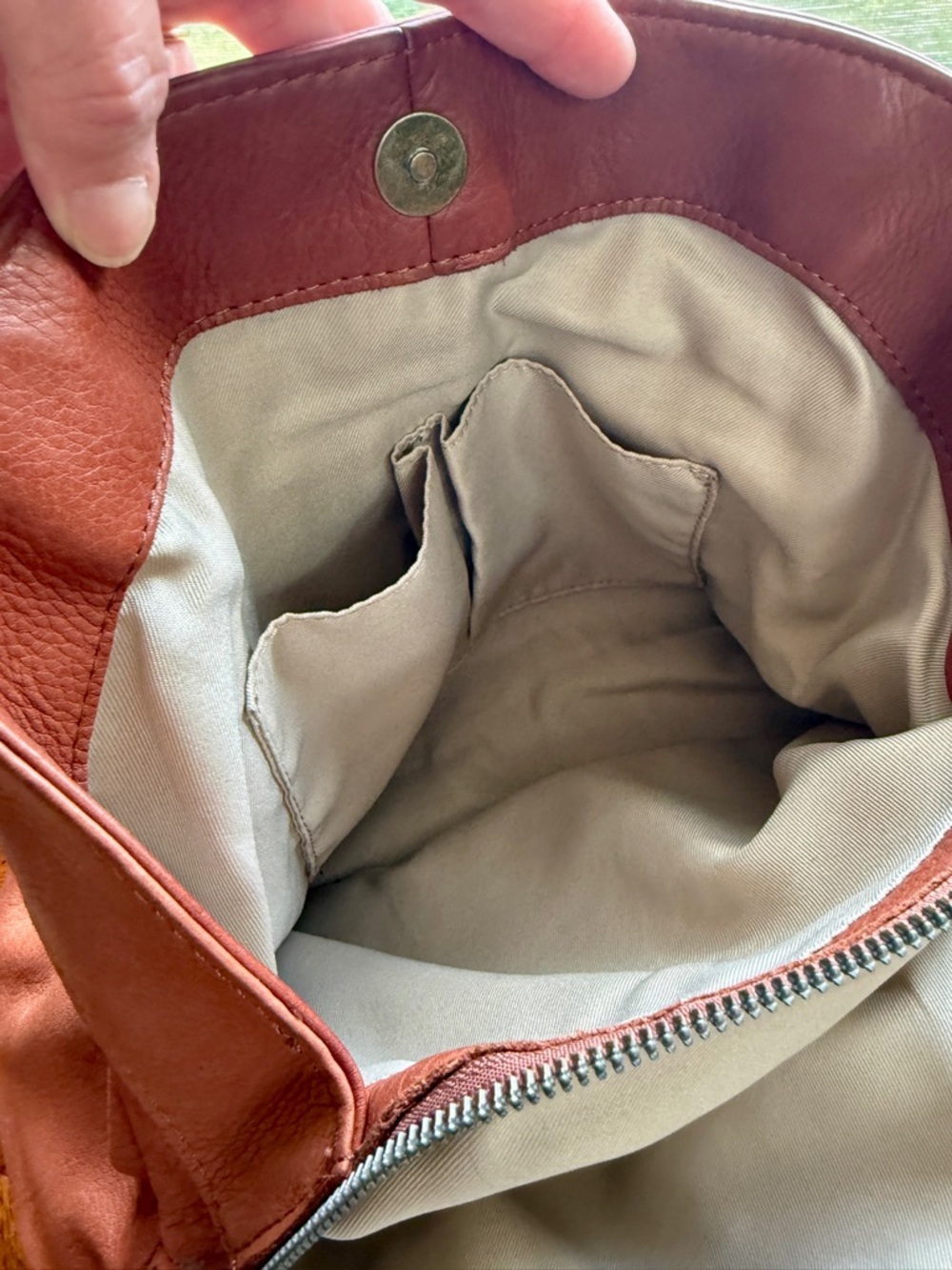 American Leather Company Triple Entry Leather Satchel - Picture 11 of 16